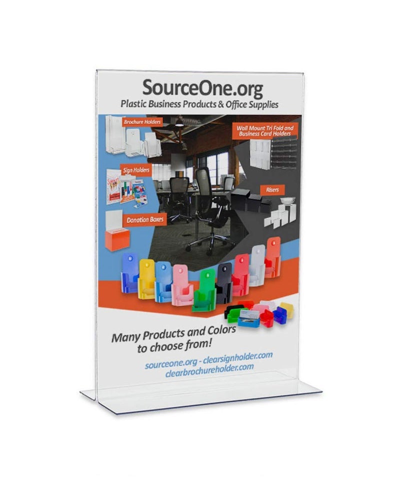 Large Upright 11 w. x 17 t. Premium Clear Acrylic Sign Holder Bottom Loading